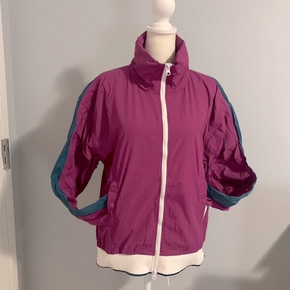 Free People NWT Colorblock Jacket Bosenberry XS Highline Hidden Hoodie Pockets - Picture 3 of 11